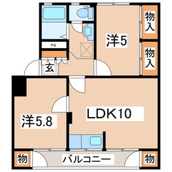 郡山駅 バス20分  久留米二丁目下車：停歩1分 1-1階の物件間取画像